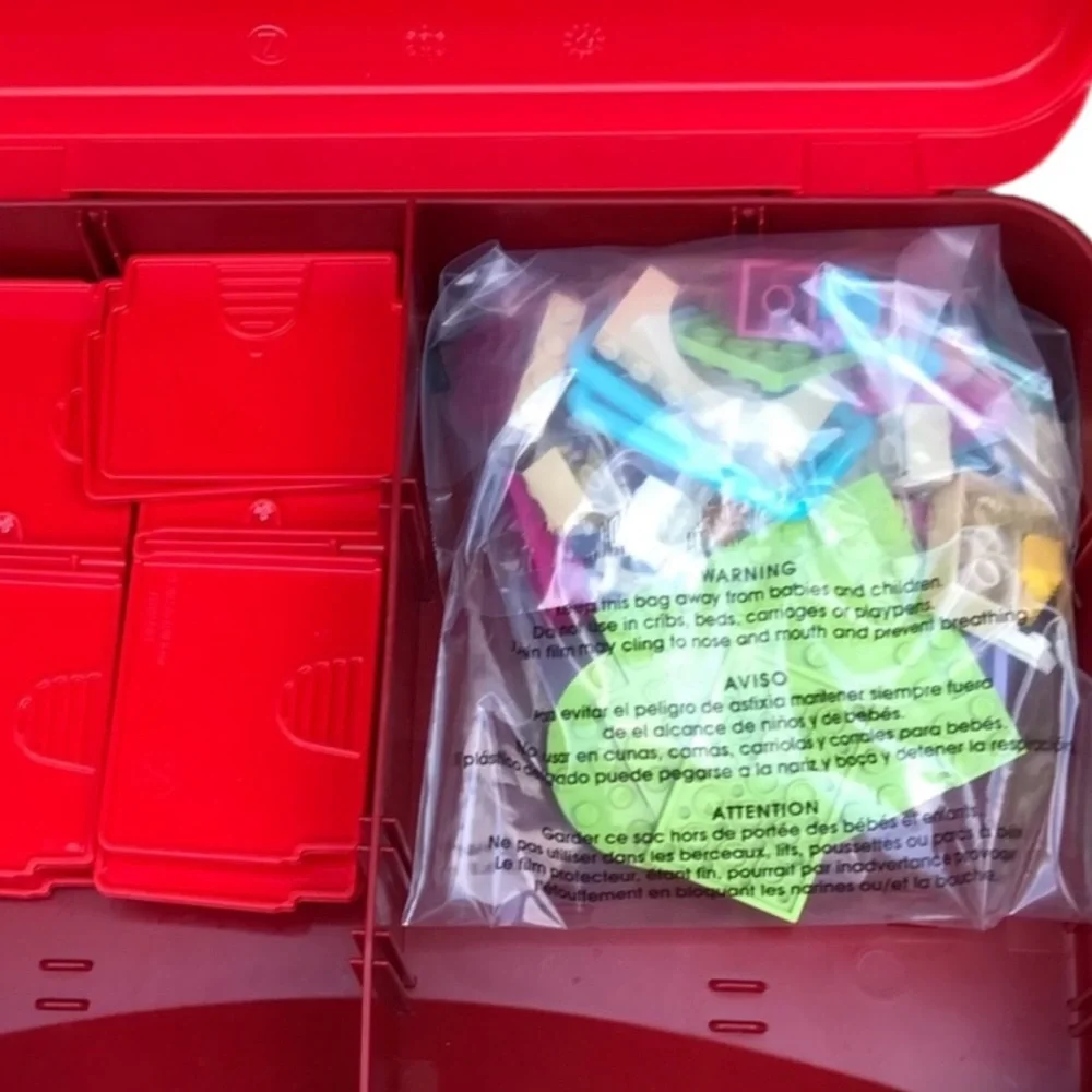 Classic Lego Legos Case With Bricks & Mini Figure Set